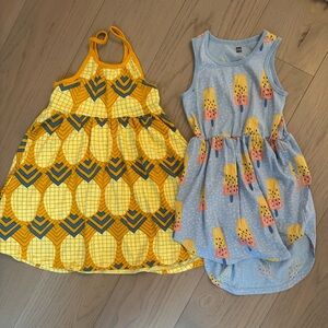 Tea Collection Yellow Gold Tiered Smocked Sundress